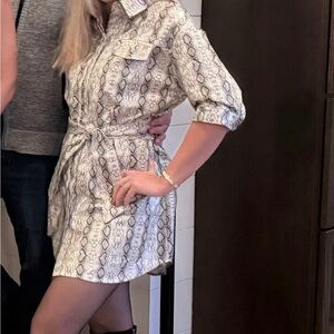 Snakeskin Print Wrap Dress